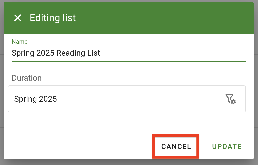 The Cancel button to cancel the rename process