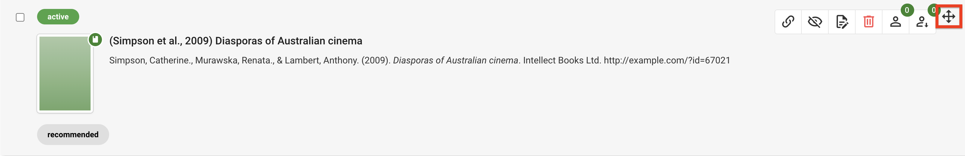 The drag and drop handle on the right-hand side of the resource"