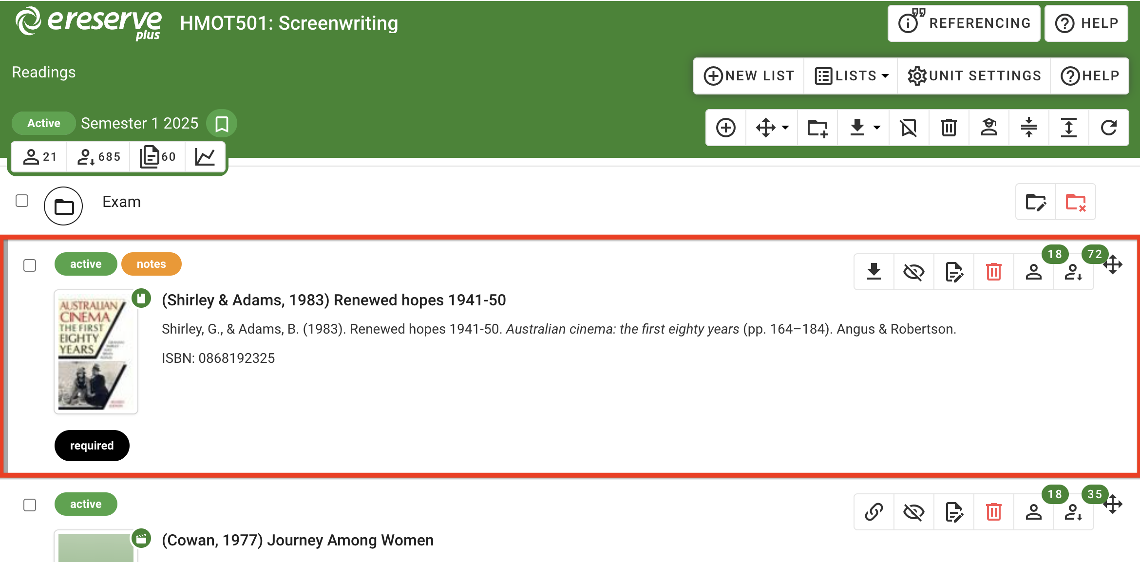 A Reading List with active resources