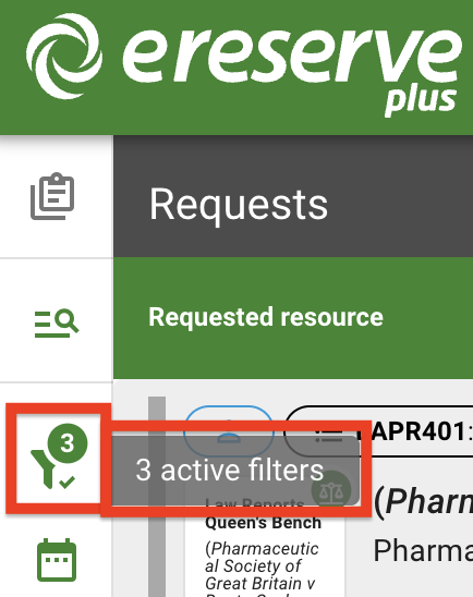 The active filters help tooltip, which shows there are 3 active filters currently applied