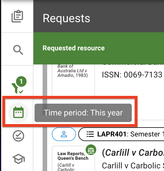 The help tooltip for the time period filter, which reads "Time period: This year"
