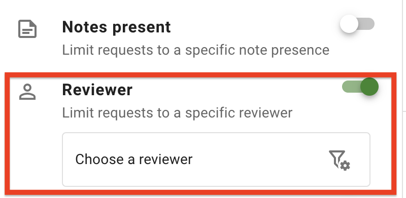 The Reviewer filter