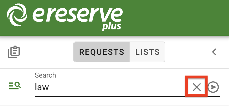 The Search clear button