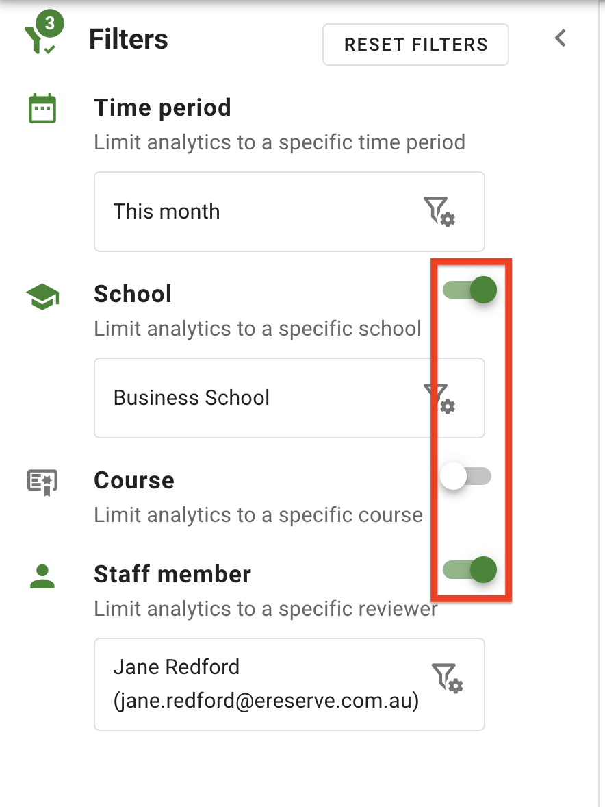 Multiple filters have been enabled