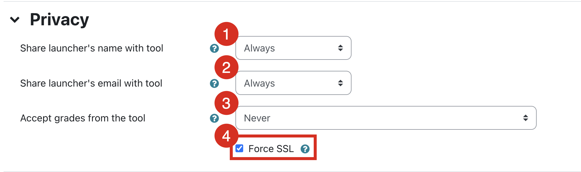 Privacy Settings