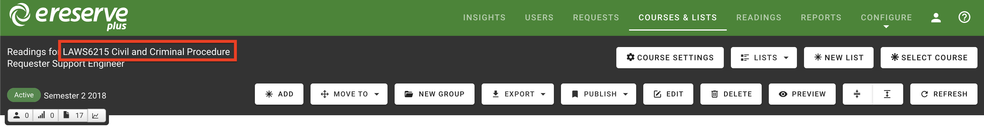 The Unit name after the Course name filter update