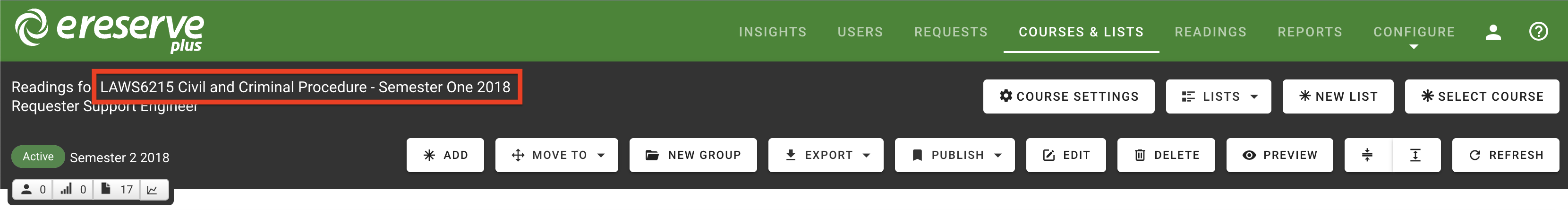The Unit name before the Course name filter update