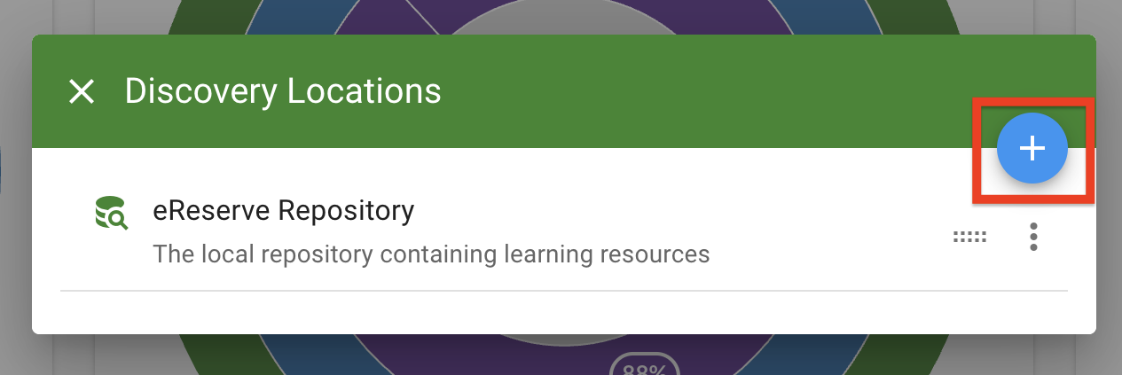 The Add button is on the top right of the discovery location menu 